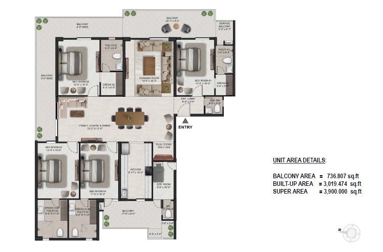 The Eden Park 4+S BHK Apartments